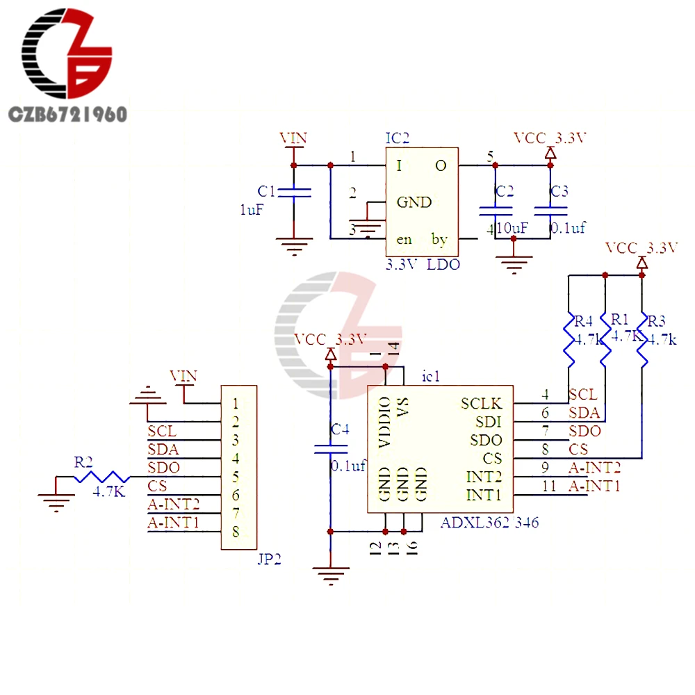 ADXL362 3-осевой цифровой акселерометр ускоренный Сенсор модуль SPI для Arduino