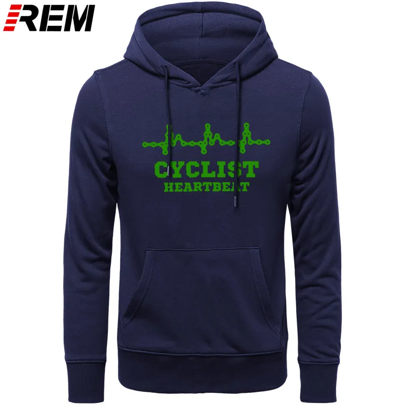 Для мужчин s CYCLINGer Cyclist Heartbeat Горный Дорожный велосипед Забавный велосипед мужские повседневные толстовки с длинными рукавами в китайском стиле, толстовки - Цвет: NAVY GREEN