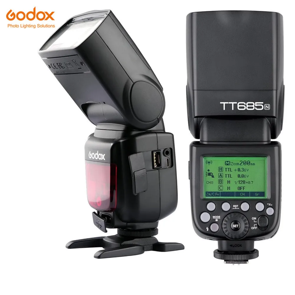 Godox TT685N 2 4G Беспроводная вспышка HSS 1/8000s i TTL GN60 Speedlite XPro N триггер для Nikon D800 D700 D7100 D5200