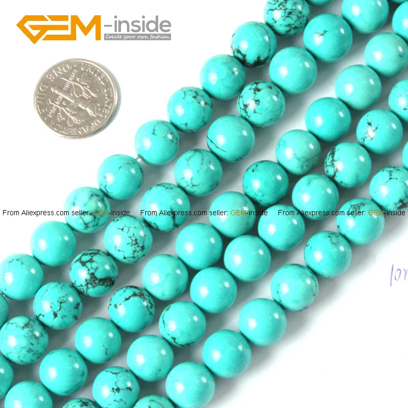 Круглые бусины из драгоценного камня 4-15 мм окрашенные в цвет Искусственные для