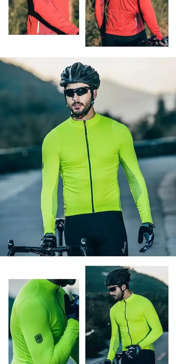 Santic осень зима Pro майки для велоспорта MTB горные дышащий Топ с длинным рукавом Джерси горный велосипед одежда