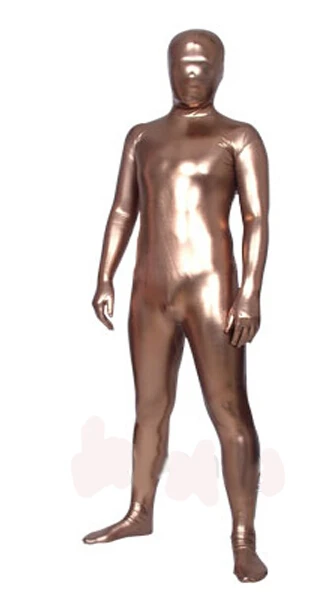 

(MZS014) Coffee Shiny Metallic male Tights for classic halloween costumes Unisex original Fetish Zentai Suits