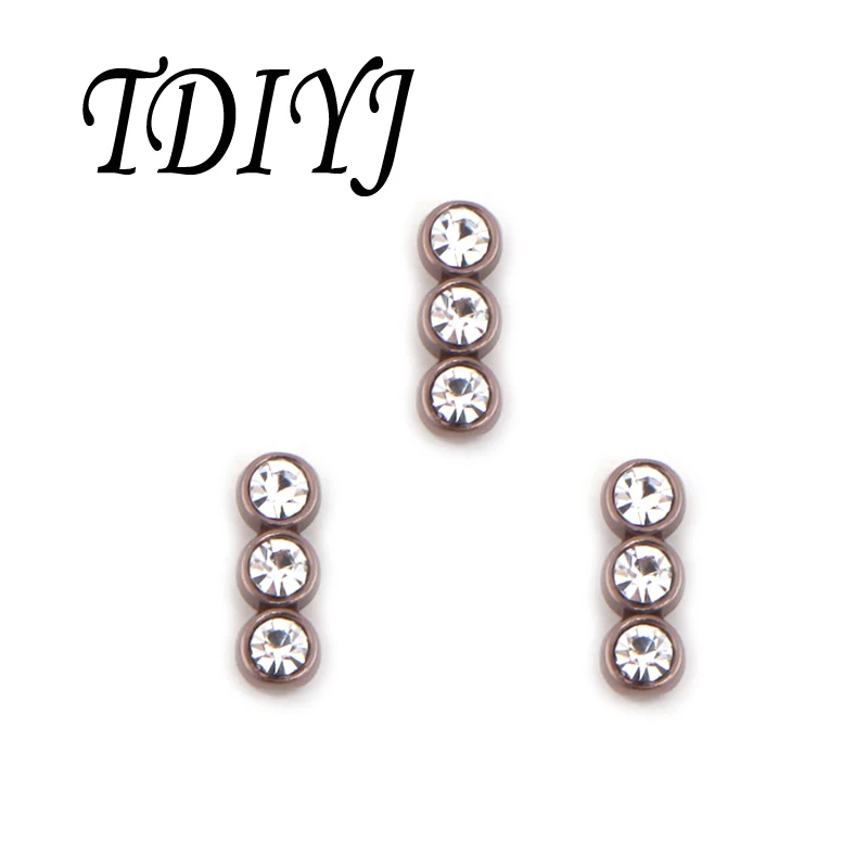 TDIYJ Coffee Slide Crystals Charms DIY Bead Charms Keeper for 10mm Wrappable Bracelets Keeper 6pcs/lot