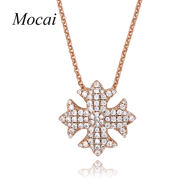 Крест ожерелья и подвески серебро/розовое золото цвет черный цинковый сплав с