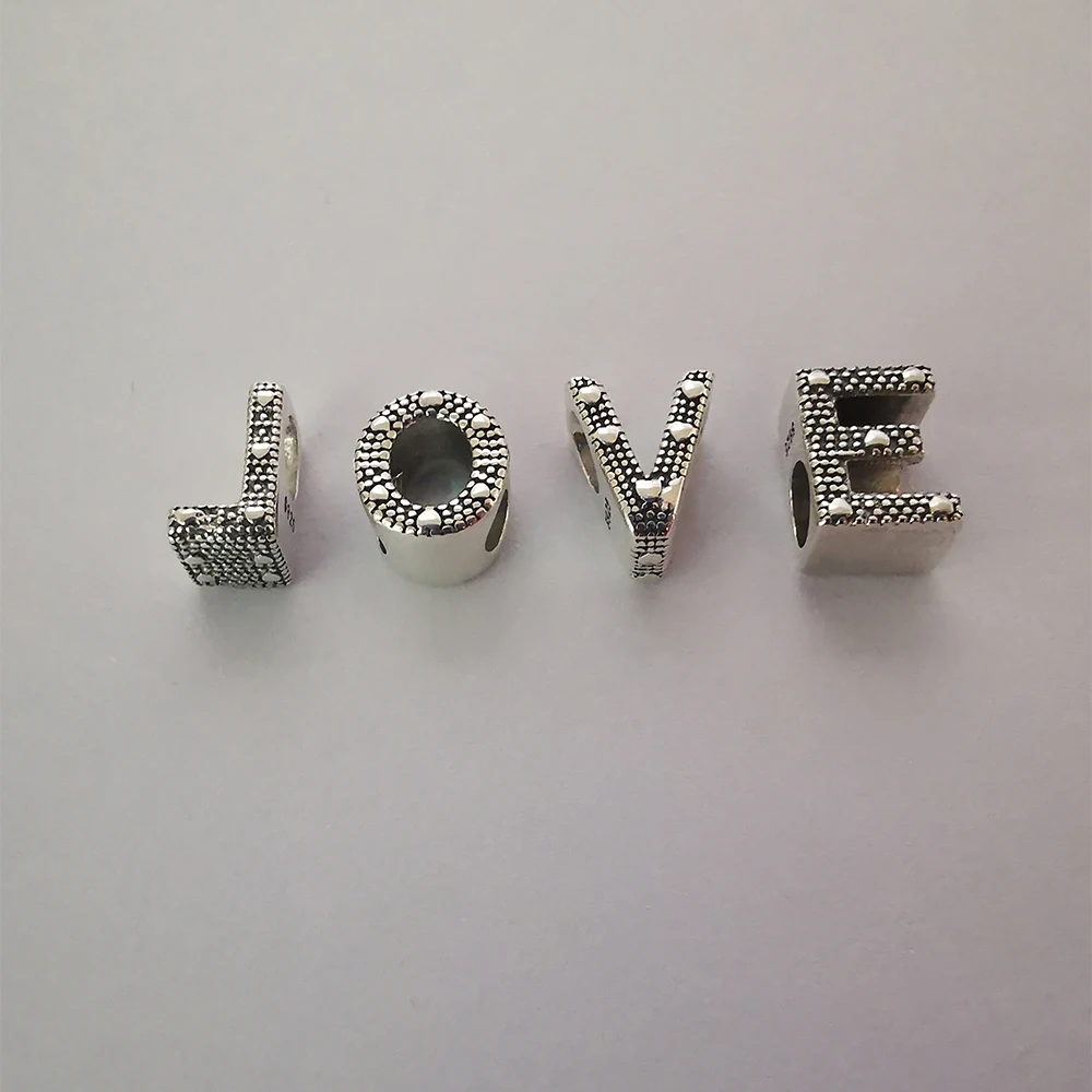 Подходит для браслетов Pandora, 925 пробы, серебро, оригинальные шармы от А до Я, бусина с буквой алфавита, сделай сам, изготовление ювелирных изделий, сделай сам, Berloque