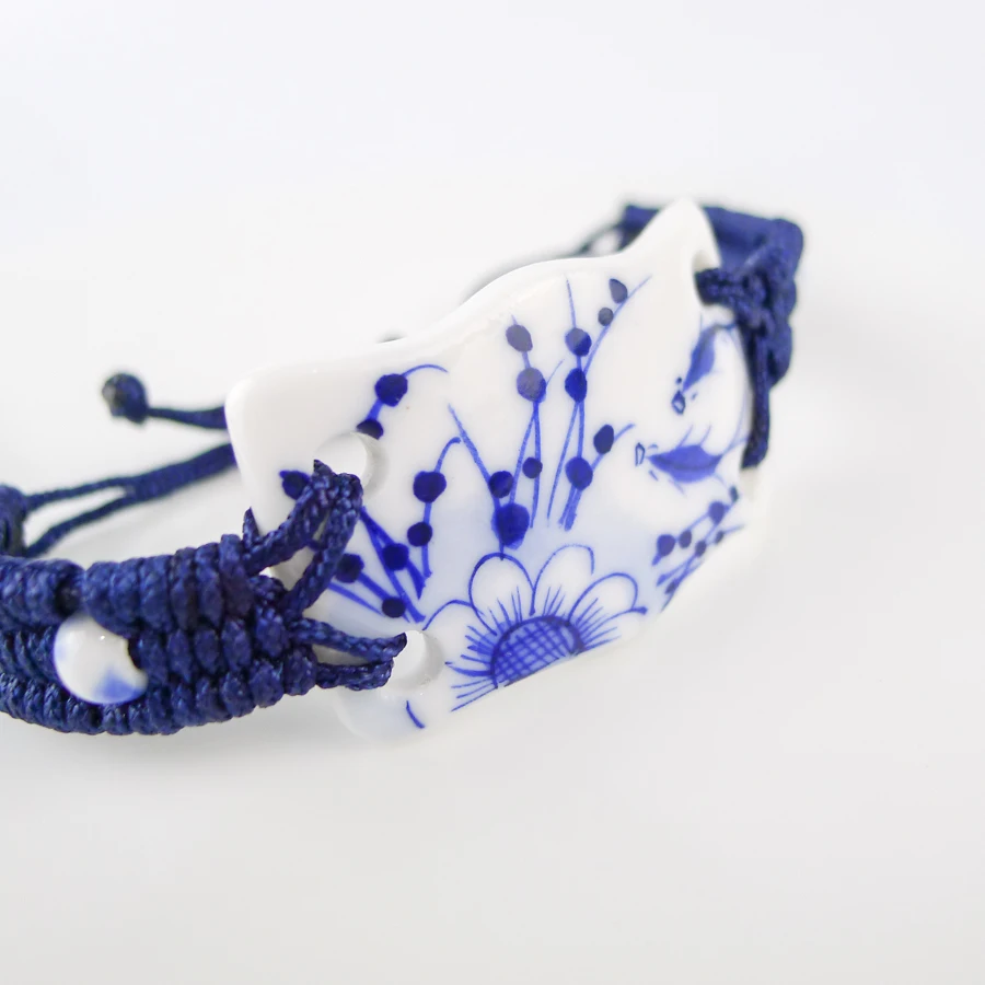 Freehand эскиз искусство керамические браслеты ручная вязка китайский пейзаж