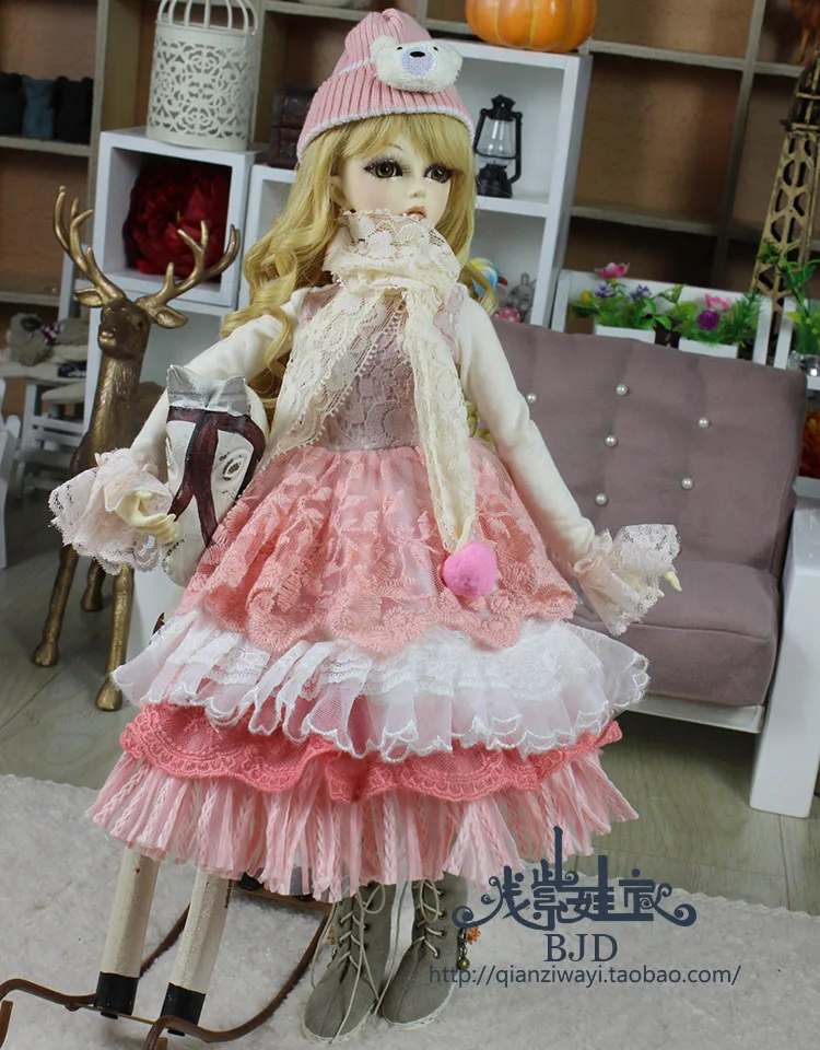 1/4 1/3 масштаб BJD платье+ шляпа+ шарф для SD одежды BJD куклы аксессуары, не включены куклы, обувь, парик и другие аксессуары 18D1598