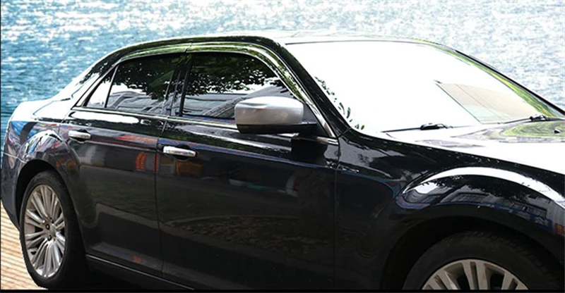 Использование для Chrysler 300c оконный козырек 2011- год гальванический боковой солнцезащитный Дождь Защита высокий блеск хромирование аксессуары