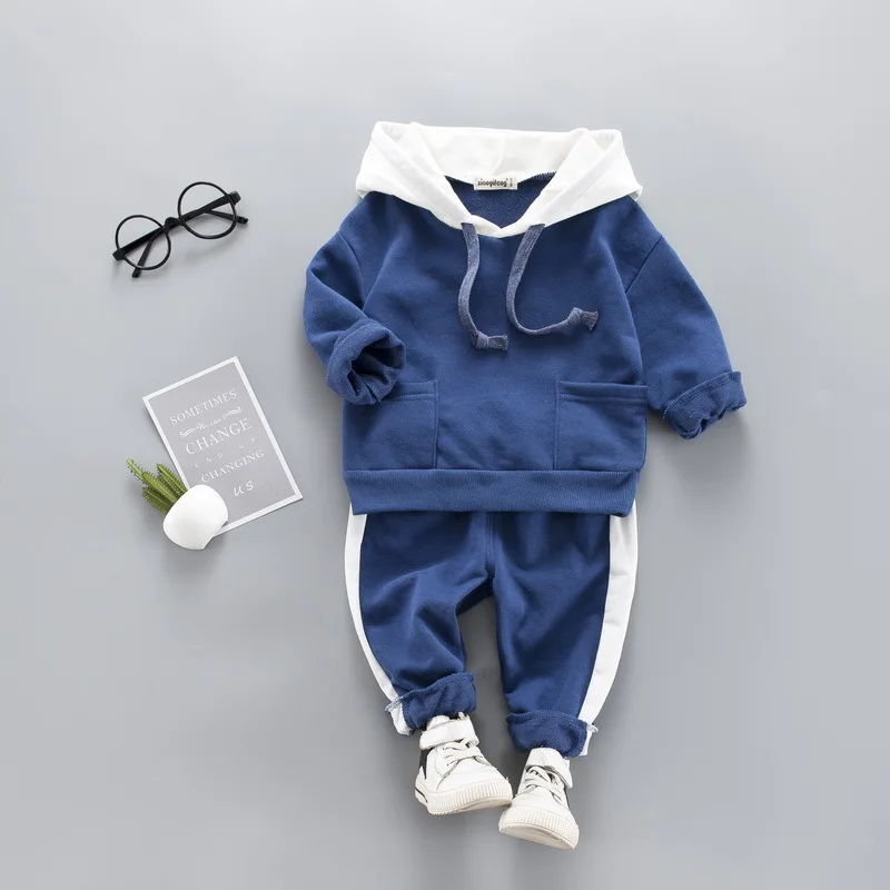 PluSign Boys Clothing Sets Long Sleeve Hoodie &amp Sweatpant Spring Autumn Sport Active Solid Kids Suit Baby Clothes Outfit |