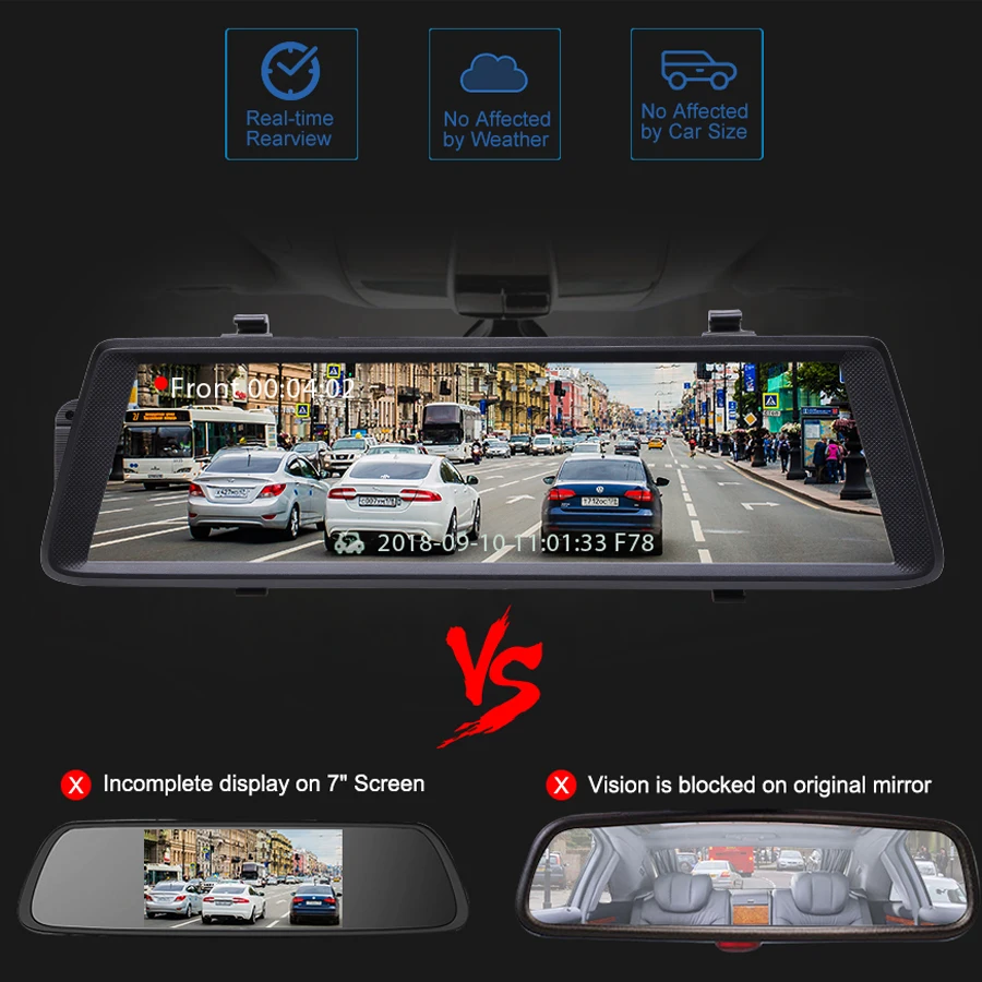 Camlive f900 10 &quotсенсорный экран двойной dash камера HD1080P камеры Зеркало рекордер с 1:1