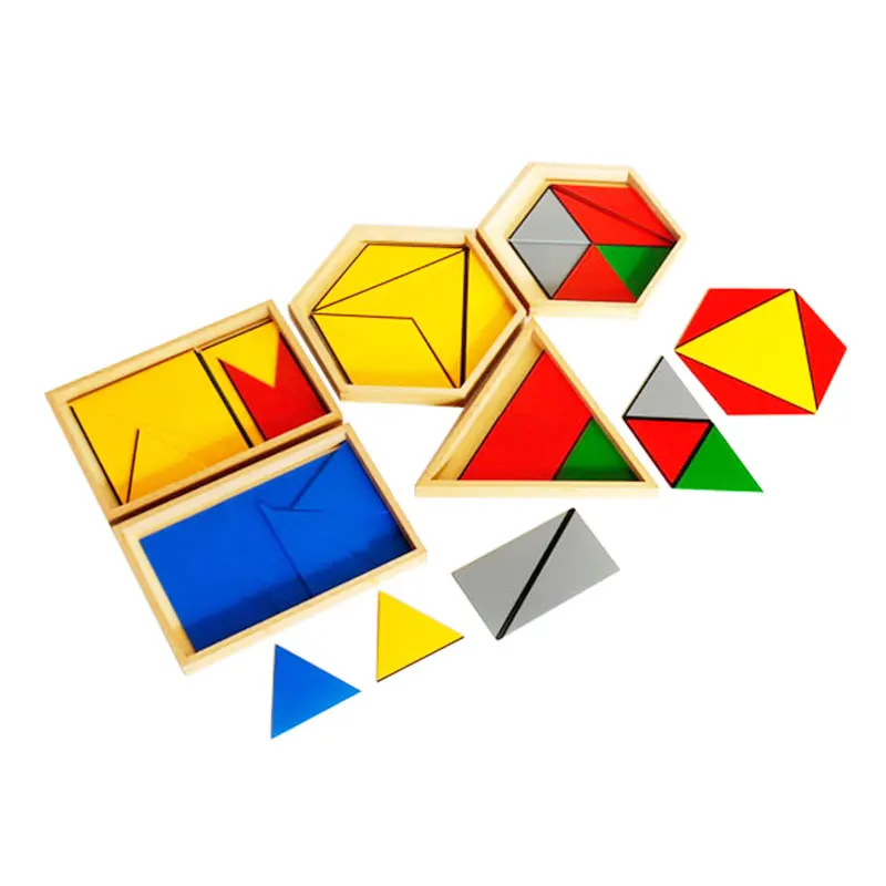 Деревянные детские игрушки Монтессори строительные треугольники в пяти