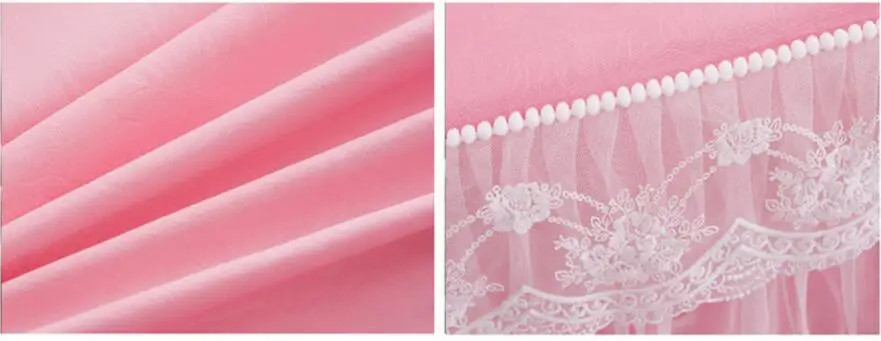 Romantic Wedding Bedding Mattress Cover Pillow cases 1/3pcs Solid Lace Princess Bedspread Bed Skirt Fitted Sheet Twin Queen King