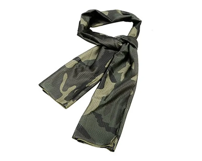 Woodland Camo Тактический охотничий Камуфляжный шарф сетка военный армейский шарф Мужская Стрельба, страйкбол штора шарфы Балаклава скрывает половину лица маска армия охота для охоты - Цвет: Woodland Camo