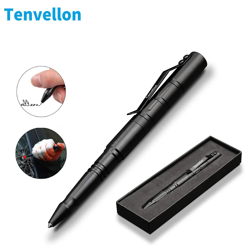 

Tenvellon Self Defense Supplies Tactical Pen With Pen Box Tungsten Steel Security Protection Personal Defense Tool Defence EDC