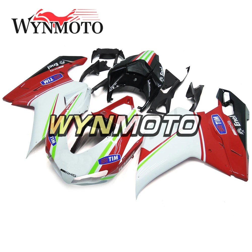 

Полные Обтекатели для Ducati 1098 848 1198 2007-2012 впрыск АБС пластмасса 1198 07-12, панели для кузова Спортивного Велосипеда, зеленые, красные, белые