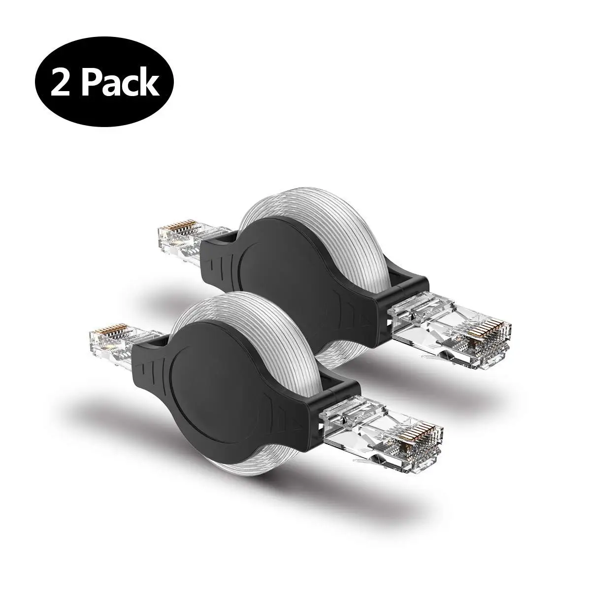 2 шт. портативный RJ45 Cat 5 5e Выдвижной Ethernet кабель LAN сетевой Соединительный 10/100