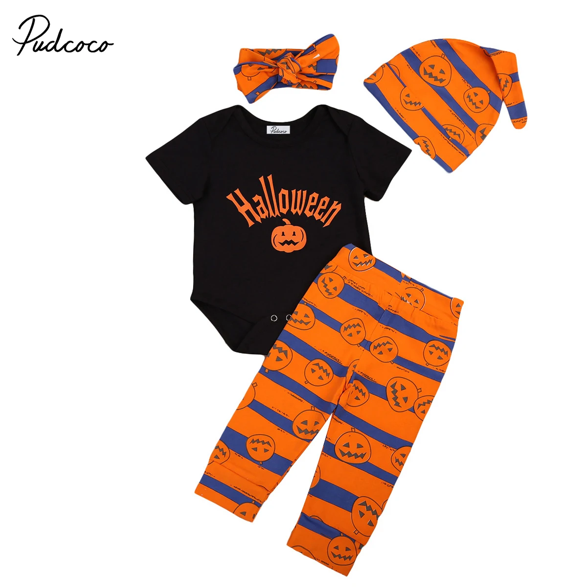 2017 Детский костюм с тыквой для Хэллоуина комплект из 4 предметов сезон осень-зима