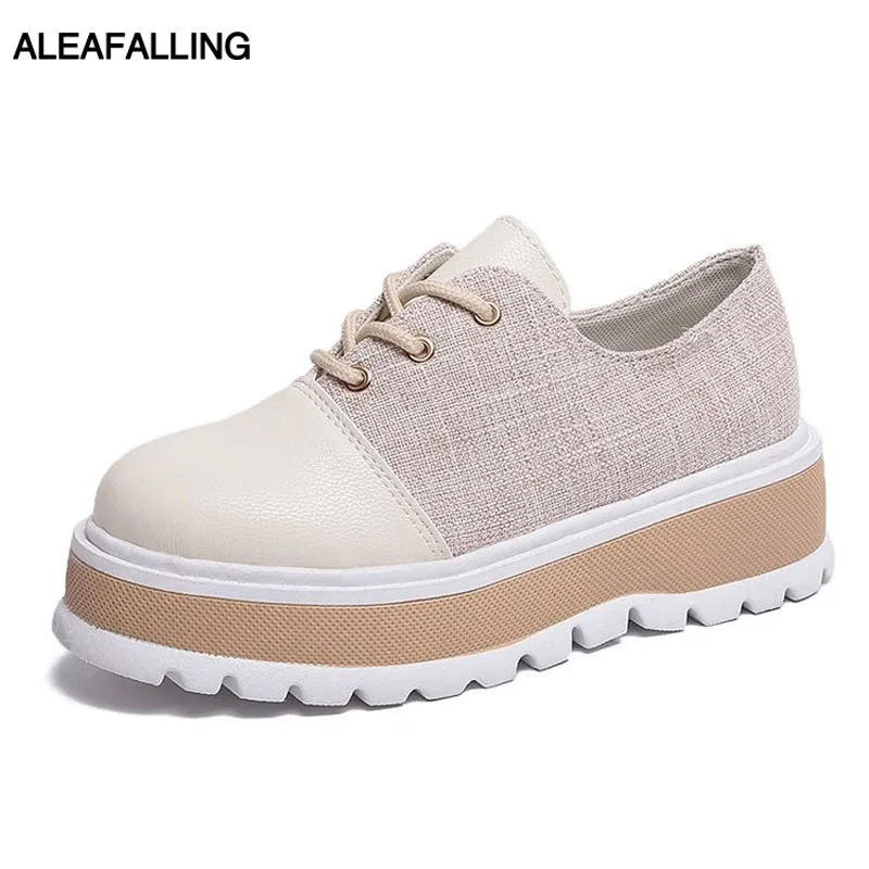 Aleafalling/женские ботинки на шнуровке милая простая умная обувь модные уличные из