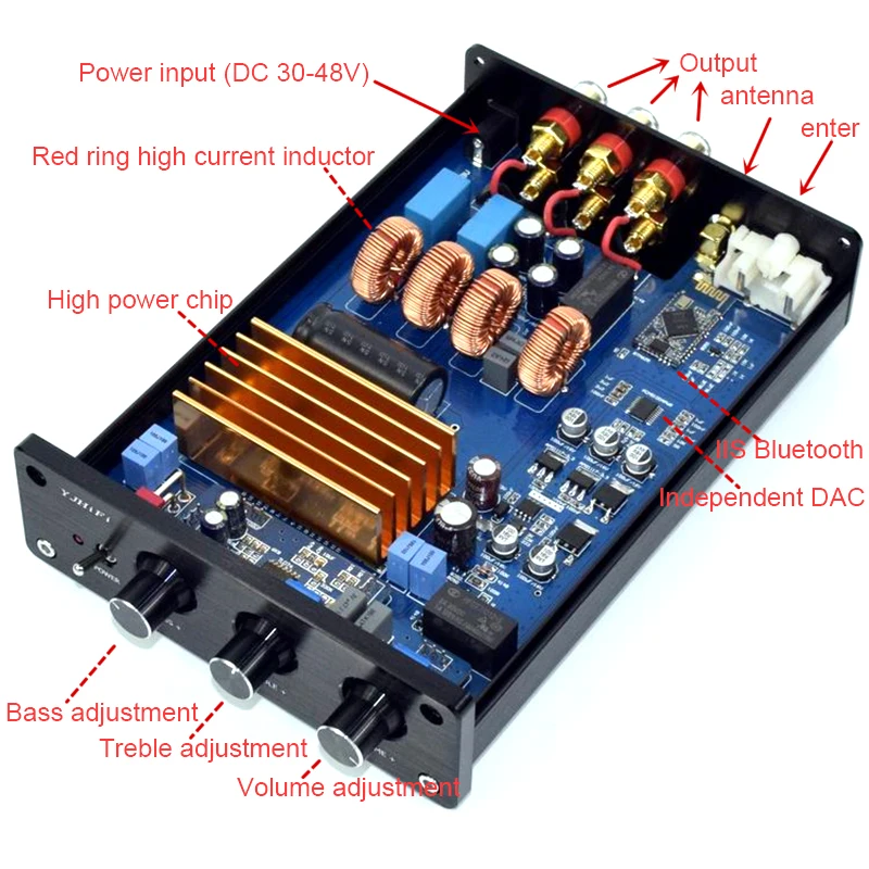 Класс D TPA3255 HIFI amplificador аудио цифровой усилитель плата PCM5100 DAC декодер CSR64215 Bluetooth усилитель IIS