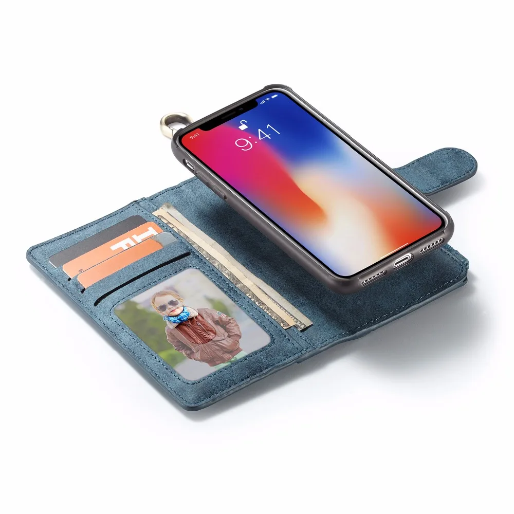 CaseMe для iPhone X XS чехлы телефонов съемный 2 в 1 металлический зажим ретро