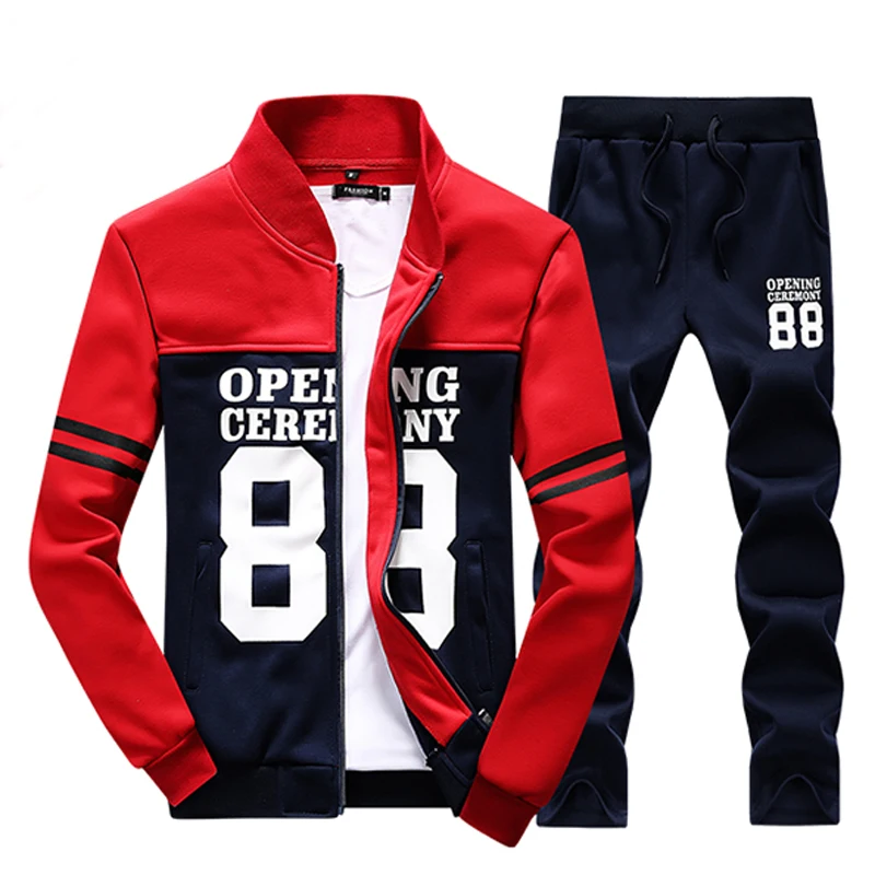 Мужской спортивный костюм Осенний теплый мужской с большим рисунком