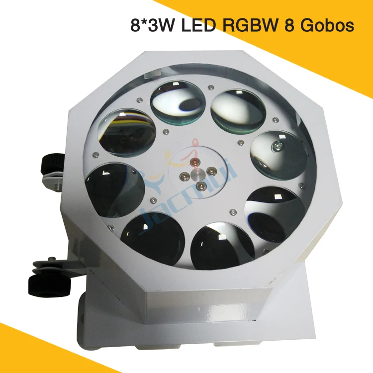 

(2 шт./лот) Новый Свет 8 Gobos RGBW цветное точечное светодиодное освещение мини Led Dj диско освещение