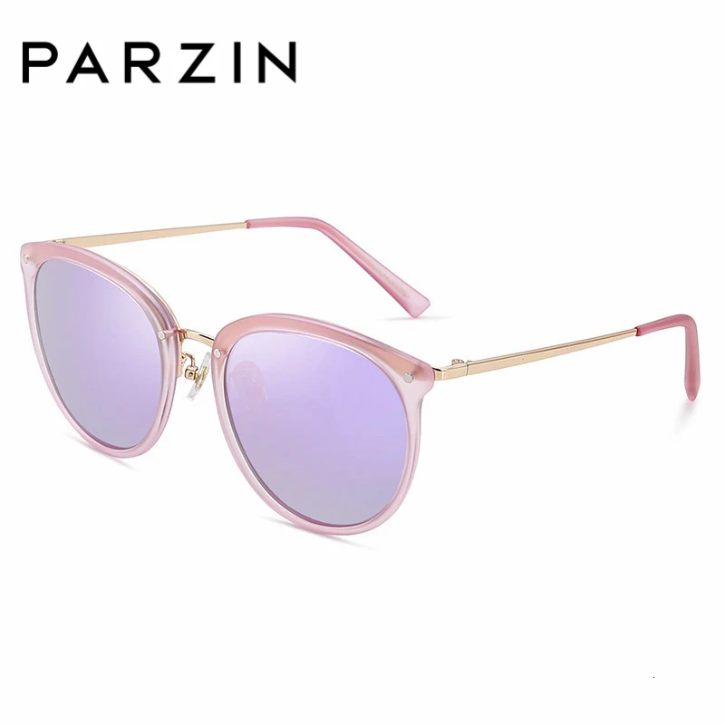 Purple PARZIN, винтажные женские солнцезащитные очки, поляризационные, для вождения, TR90, негабаритные солнцезащитные очки для женщин, пластик, титан - Цвет линз: Purple
