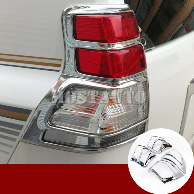 

For Toyota Land Cruiser Prado FJ150 ABS Chrome Rear Tail Light Lamp Trim Cover 2010-2013 4pcs Car Decor Car Accessories Interior