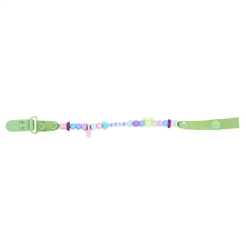 03 Зажимы для соски для новорожденных; цепочка для сосков; ручная работа; яркие милые бусины с буквенным принтом; фиксатор для пустышки для маленьких детей; держатель для соски; игрушки - Цвет: 03
