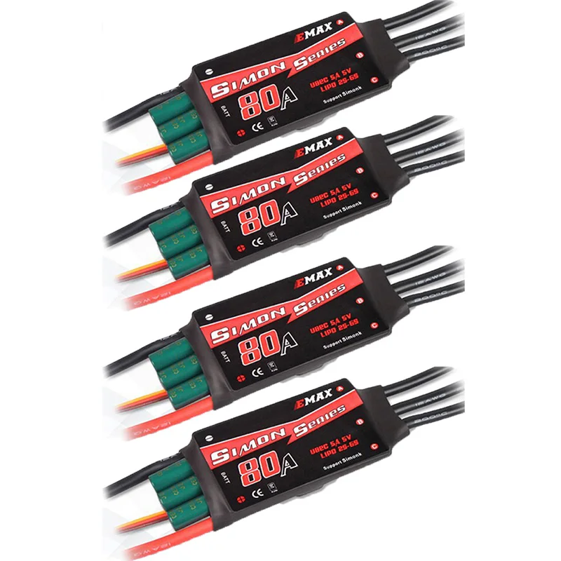 1 шт./4 шт. SimonK 12A 20A 30A 40A 60A 80A bec контроллер скорости бесщеточный ESC для FPV Quadcopter Drone kit - Цвет: 4PCS 80A