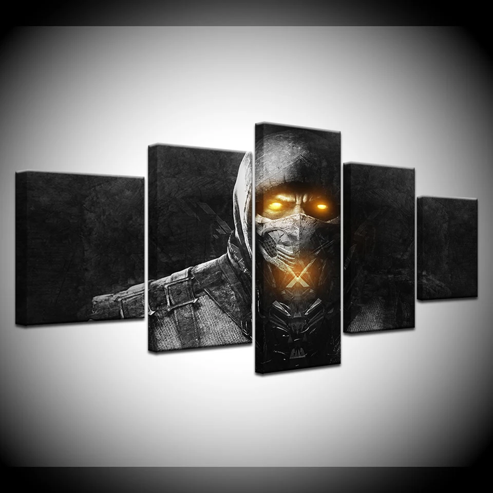 Картина на холсте Mortal Kombat 5 шт. Настенная картина модульные обои плакат печать для