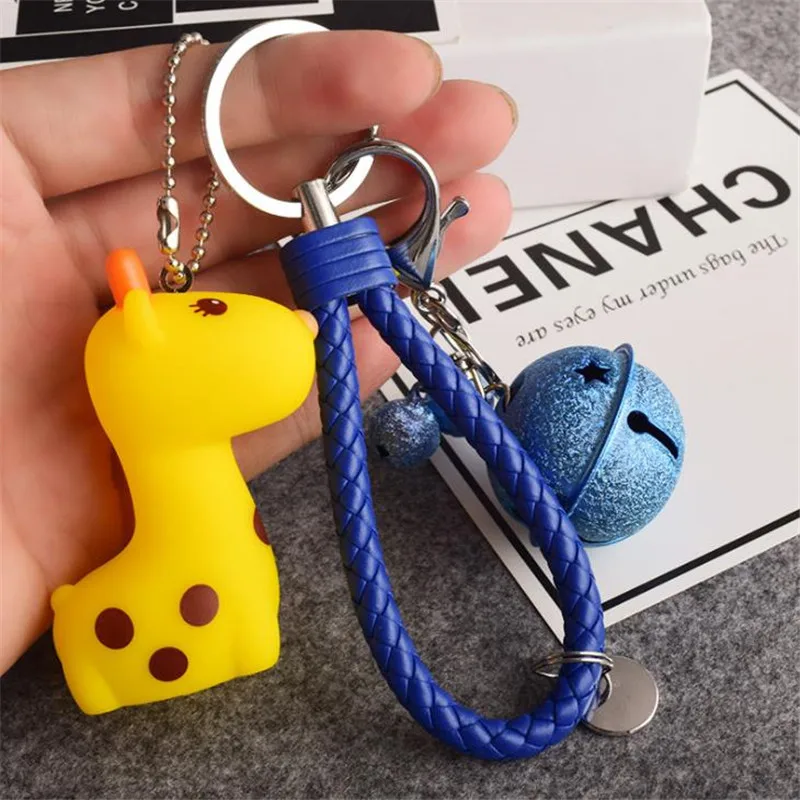 Creative cartoon cute giraffe keychain pendant plush toys ladies car bag Christmas birthday gift 7.5 cm high | Игрушки и хобби