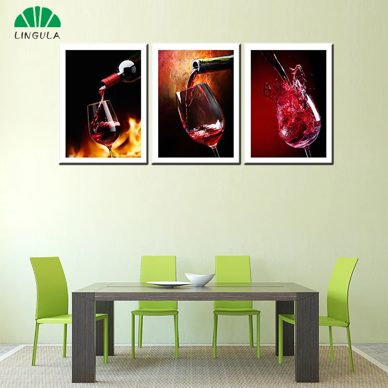 3 шт. Картина на холсте красота красное вино пивная чашка питьевая для гостиной