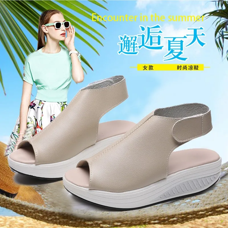 Элегантные летние женские туфли ручной работы с открытым носком качающиеся на