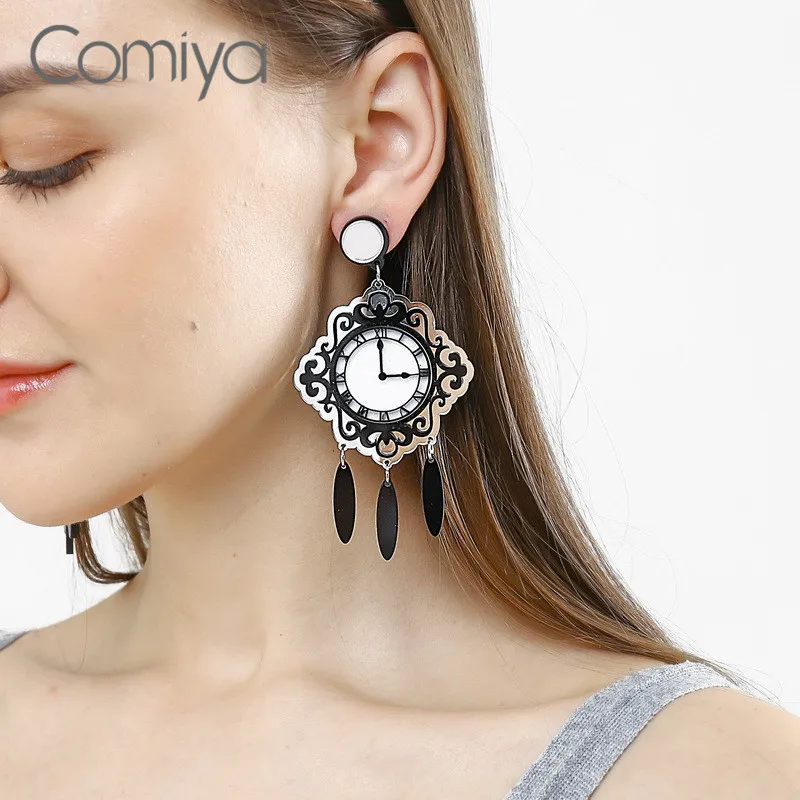 Comiya богемные модные Висячие серьги для женщин часы Femme длинные аксессуары с