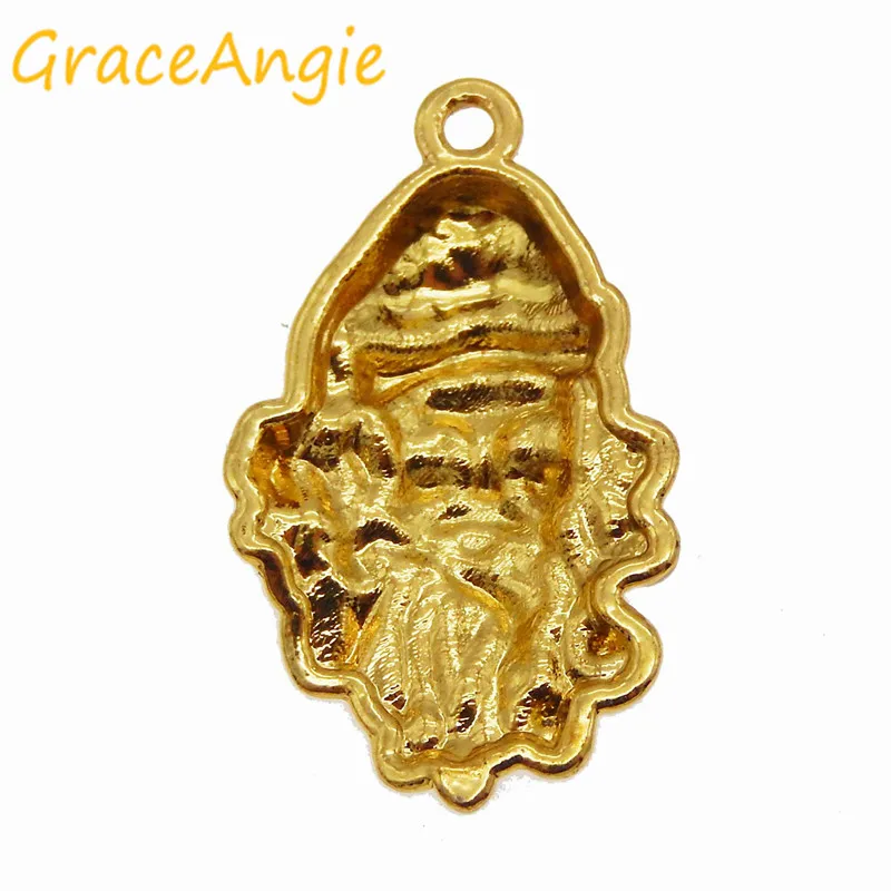 10 шт. эмалью Золотой Рождество деко Дед Мороз Талисманы Цепочки и ожерелья