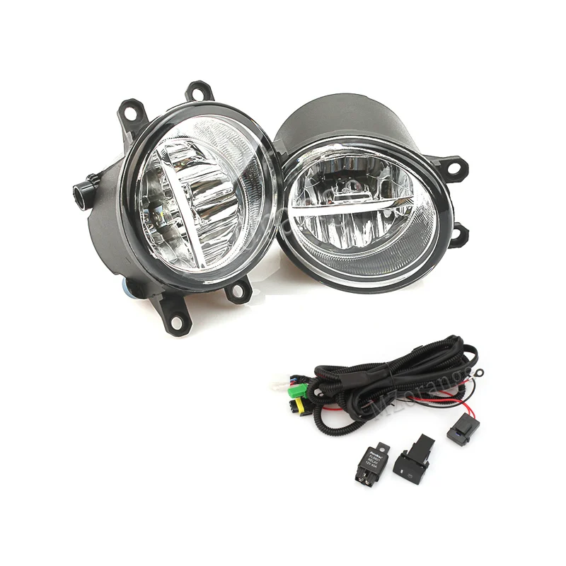 Lights and wires Противотуманный светильник для Toyota Corolla s 2003- Avensis Camry Ractis Verso RAV 4 для Lexus 2008-2013 2 шт. светодиодные противотуманные фары DRL противотуманный светильник - Цвет: Lights and wires