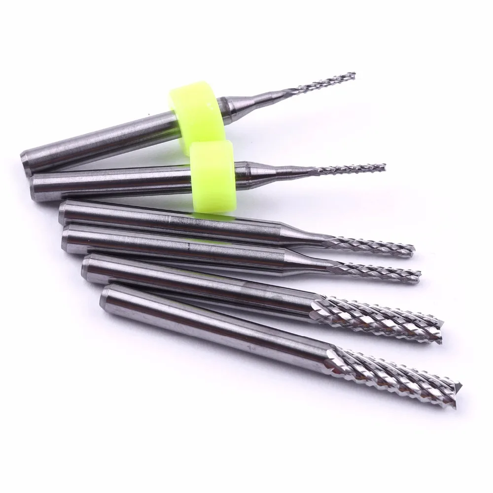 New Arrival 6Pcs/Set PCB Milling Cutter 1/8&quot Shank For Gong Machine Corn CNC Router Bit 1mm 1.5mm 3.175mm | Инструменты