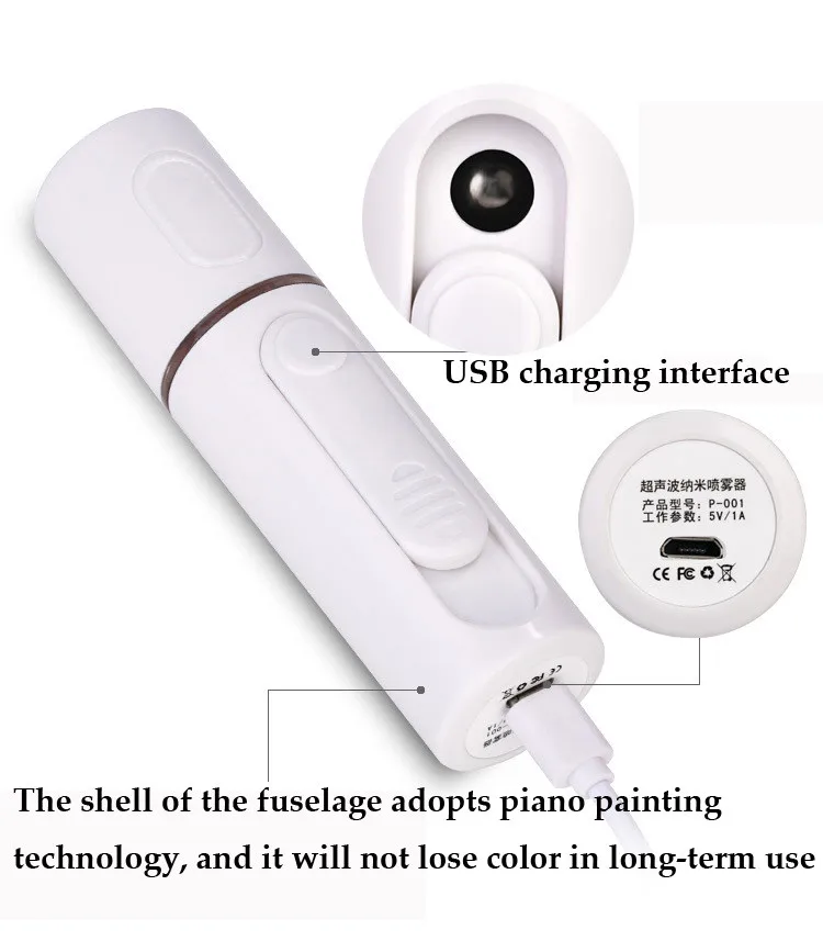 20 мл мини портативный нано распылитель воды цветной автоматический светодиодный