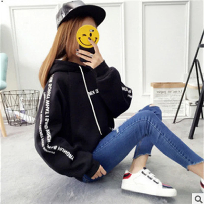 Милый осенне-зимний новый женский розовый свитер с надписями женские толстовки