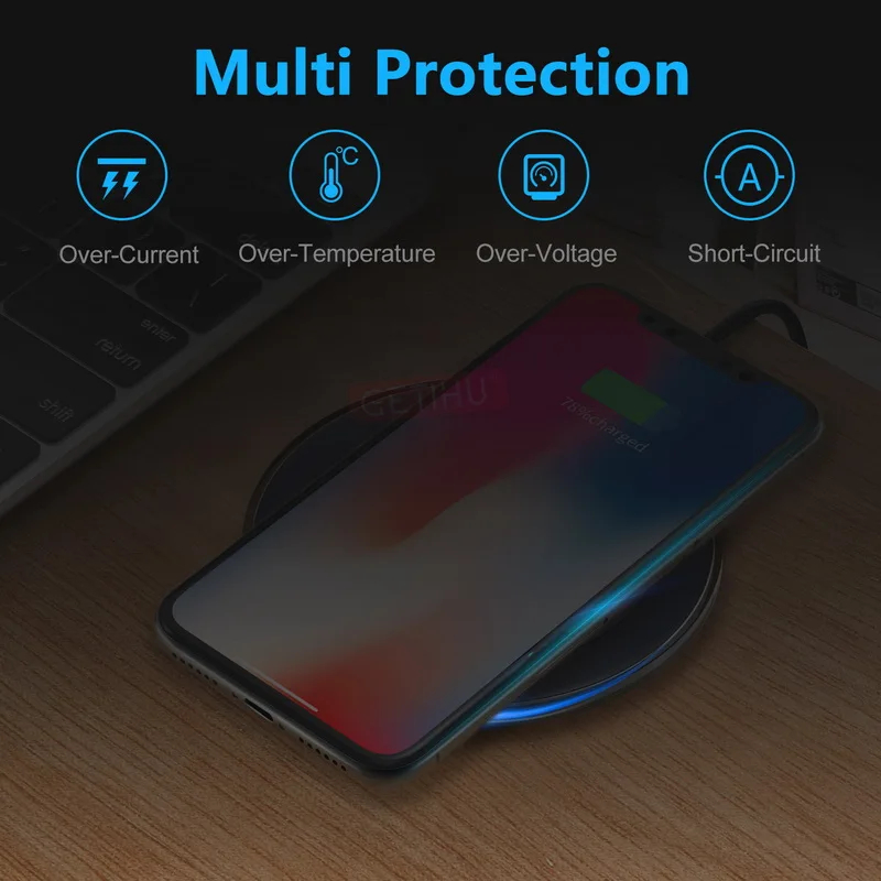 Беспроводное зарядное устройство GUTIHU Qi для samsung Galaxy S7 S6 Edge S8 S9 S10 Plus беспроводная
