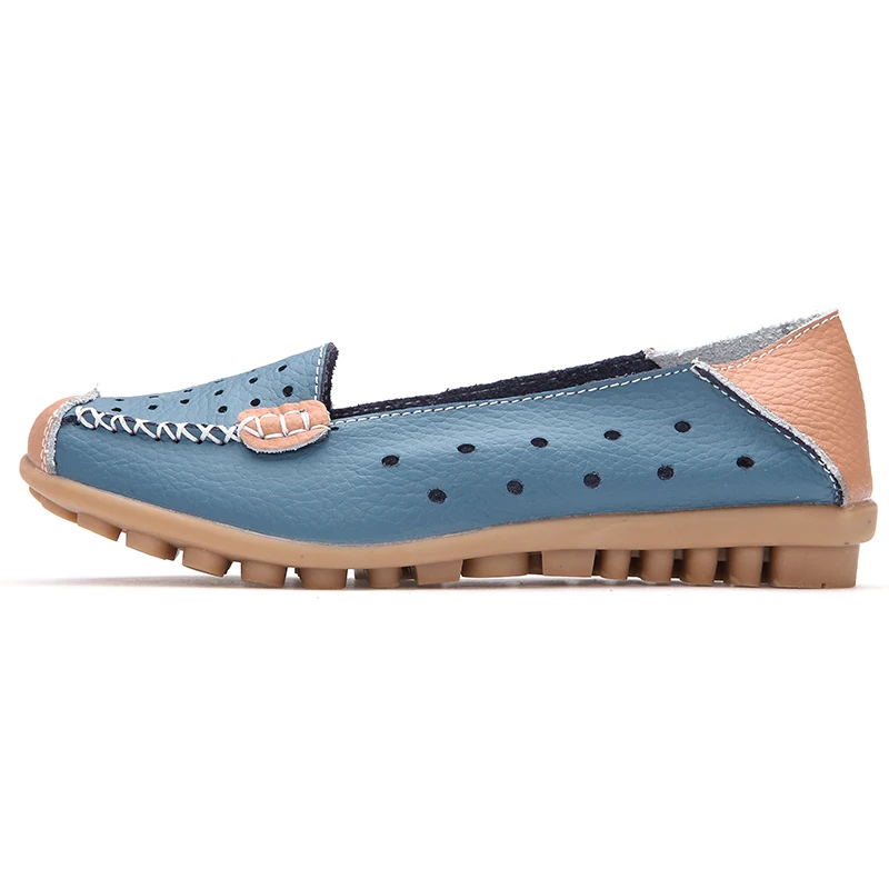 Женские кожаные балетки TKN на плоской подошве с резным узором 7 размеров лето