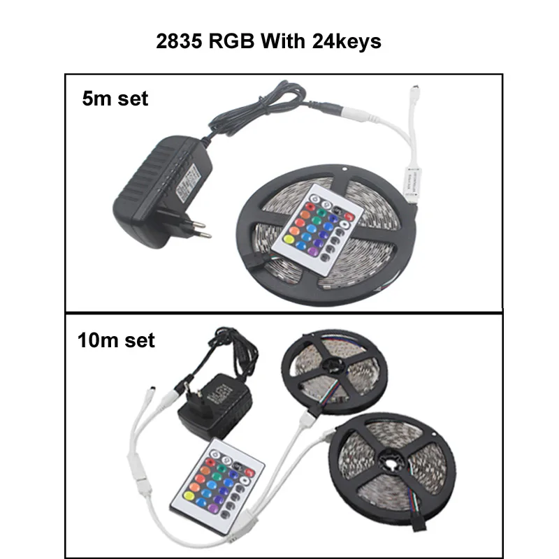 5 м 10 RGB светодио дный SMD 5050 2835 Светодиодные ленты светодиод лента Гибкая