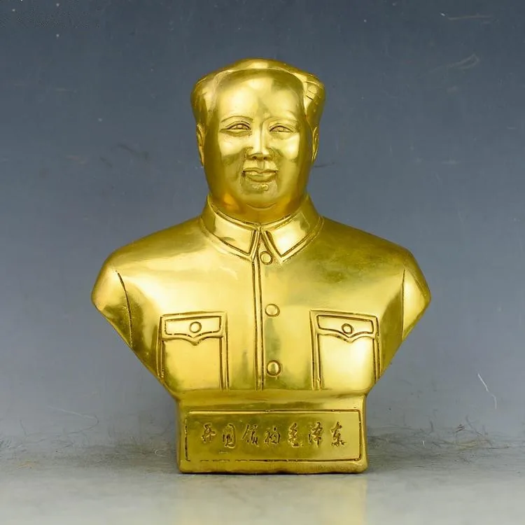 

TNUKK Председатель Mao украшение автомобиля медная бронза бюст Comrade Mao Zedong безопасный дизайн украшения автомобиля.