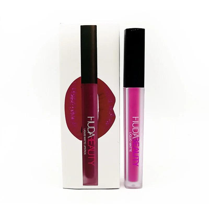 Жидкая помада 2 в 1 Hudas Beauty Makeup 6 шт. + Крем теней для век блеск губ Labiales матовый