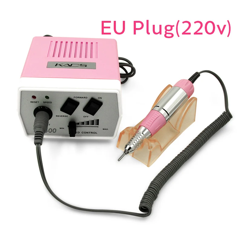 pink 220V Аппарат для маникюра, дрель для ногтей, оборудование, 30000 об/мин, 4 цвета, профессиональный маникюр и педикюр, фрезы для дизайна ногтей - Цвет: pink 220V
