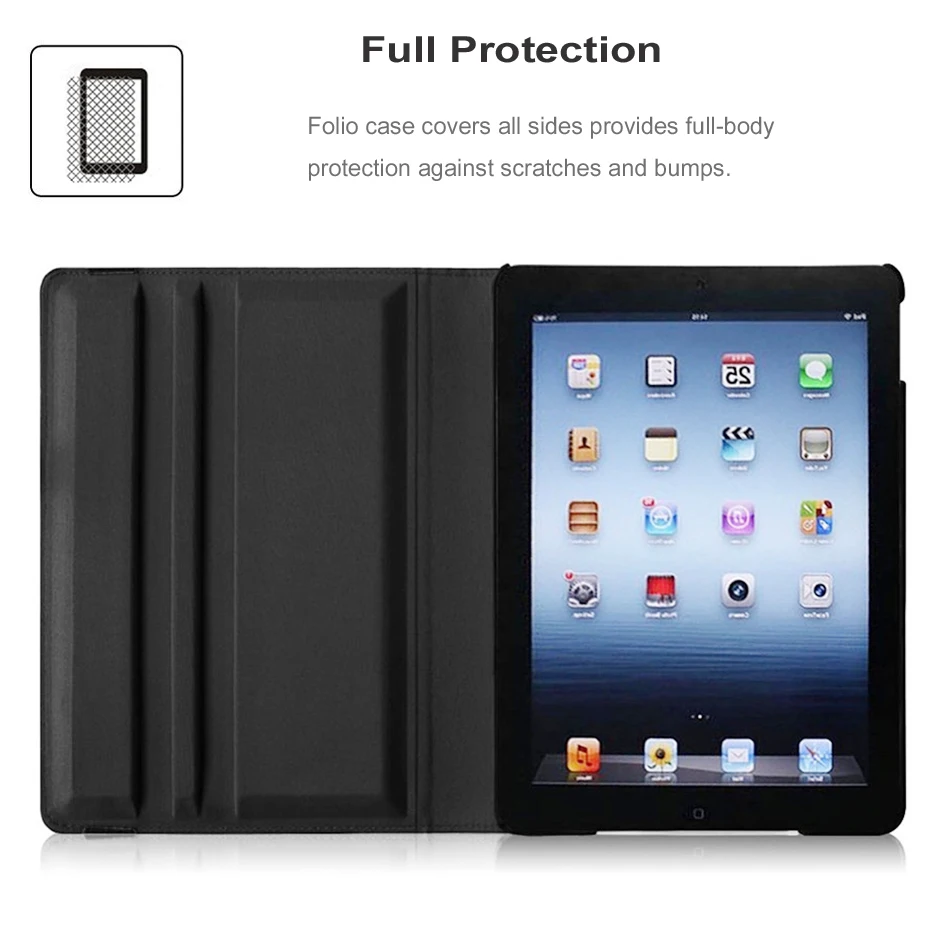 360 Вращающийся чехол для Apple iPad 2/3/4 Air 1/2 A1430 A1458 A1460 iPad2 iPad3 iPad4 Air1 Air2 планшетный чехол для i Pad 9,7