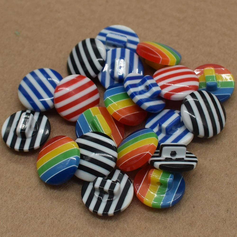10PCS Black and White Stripes Buttons 15/18/20MM Resin Button with Shank Sewing Scrapbooking Garment DIY Apparel | Дом и сад