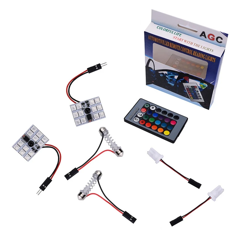 2 шт./компл. T10 12SMD RGB светодиодный автомобильный купольный светильник для чтения