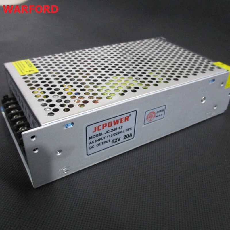 Бесплатная доставка DC 12 V 20A 240 W импульсный источник питания для ws2811 5050 3014 2835 5630 6803